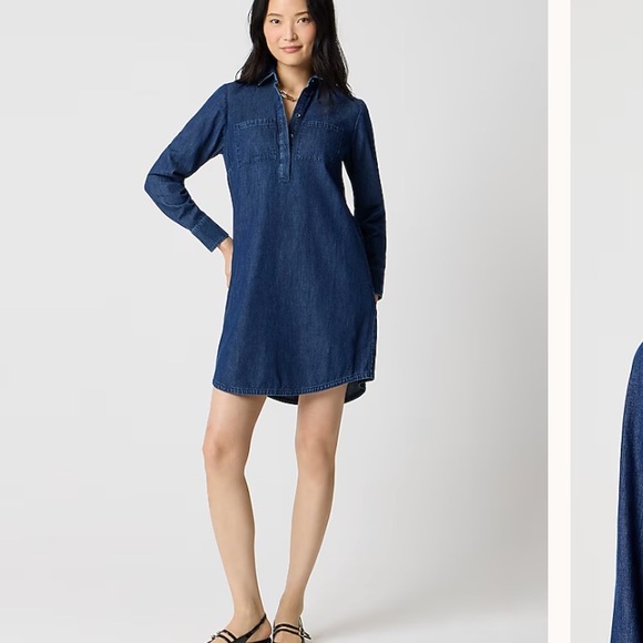 ❤J CREW CHAMBRAY SHIRT DRESS, Size 2 - Picture 1 of 7